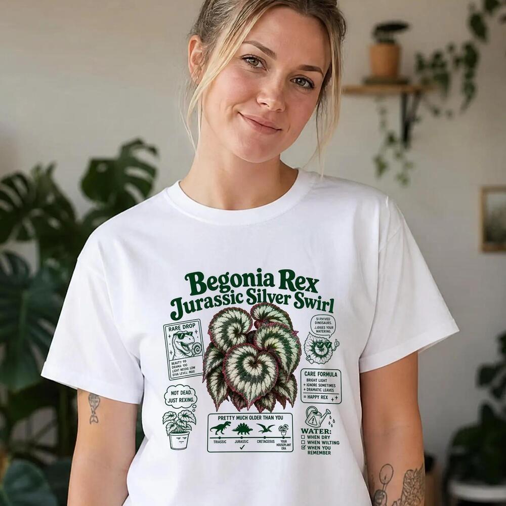 Funny Begonia Rex Jurassic Silver Swirl Shirt